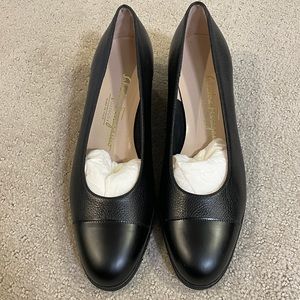 Never worn leather Ferragamo heels